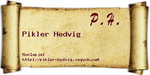 Pikler Hedvig névjegykártya